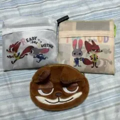 ズートピア　ダイソー エコバッグ　ニック エコファーポーチ　新品、未開封