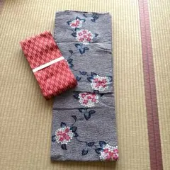 クリーニング済み 浴衣 帯セット 【未使用品】浴衣【中古品】帯