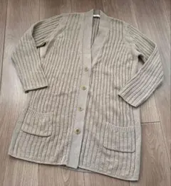 Plage ブラージュ　ベージュ リブ編みロングカーディガン