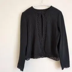 【pierre cardin】ピエールカルダン　レース編み　カーディガン　美品Мのサムネイル