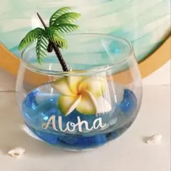 Aloha プルメリアとヤシの木の置物　インテリア 海　ビーチのサムネイル
