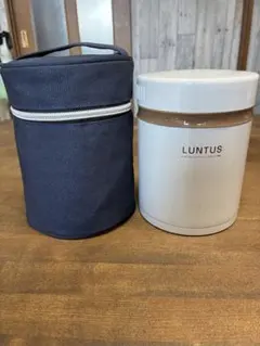 未使用　LUNTUS 保温弁当箱 ランチジャー 専用バッグ付き　ライトアイボリーのサムネイル