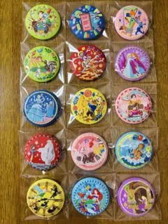 【全15種】ディズニー刺繍缶バッジ２　コンプリートセット