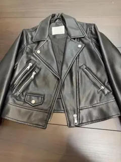 Zara ブラックライダースジャケット　キッズ