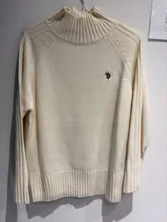 リブ　ハイネック　トップス　セーター　Lサイズ　タグにUS poloとの評価あり