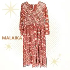 MALAIKA カシュクール ブロックプリント ワンピース インド綿100