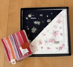 renoma 花柄ストライプハンカチセット