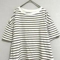小泉アパレル株式会社 ボーダー 半袖 Tシャツ 【M】 ブラウン系 コットン