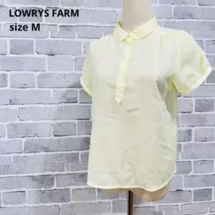 【ローリーズファーム 】LOWRYS FARMブラウスチェック 丸襟黄色C784