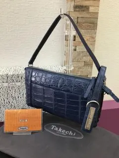 超美品 タケチ 斜め掛けストラップ付きリアルクロコダイルレザーハンドバッグ 総ワニ革クロコトート ショルダーバッグ 武知 本物 正規 2025年最新takechiクロコダイルバッグの人気アイテム - メルカリ