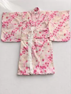 ディズニー ベル バラ柄 浴衣 120 綿100%