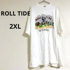 海外古着✨ROLL TIDE【2XL】Tシャツ ホワイト オーバーサイズ