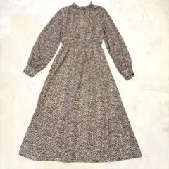 Ray Cassin Mサイズ ピンク　小花柄フリル襟マキシワンピース