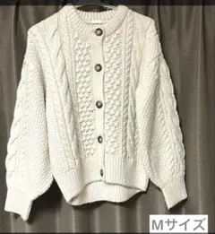 【超美品】GU アイボリー ケーブルニット カーディガン Mサイズ