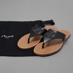 CELINE トリオンフ パテントレザー ミュール サンダル ブラック - メルカリ