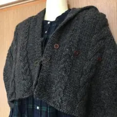 新品タグ付★トプカピ★ダークグレー ケーブル編みショール