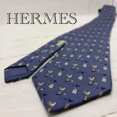HERMES エルメス ネクタイ 鶏柄 シルク100% フランス製のサムネイル