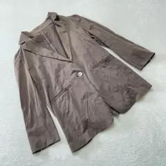 LAUTREAMONT テーラードジャケット ブラウンストレッチ 無地 M