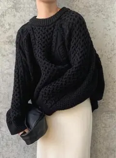 select MOCA by son オーバーサイズハニカムニット