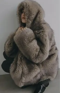 THINK FUR リバーシブルfox like fur jacket 美品 THINK FUR - 【25AW】Fox Like Fur Hoodie Coat / フォックス