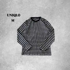 UNIQLO ユニクロ ボーダー 長袖Tシャツ ネイビー×ホワイト M