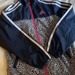 子供130 adidas ウィンドブレーカー ネイビー 花柄