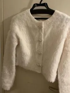 ファー風ニットカーディガン