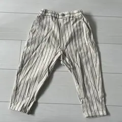 ストライプ柄 長ズボン 白/黒　キッズ　100