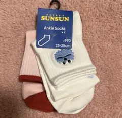 【新品】GU パペットスンスン アンクルソックス 2足セット 23-25cmのサムネイル