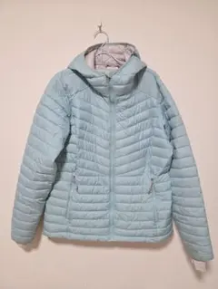 コロンビア フード付きダウンジャケット Lサイズ ライトブルー レディース
