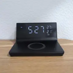 デジタル置時計 ブラック ワイヤレス充電機能付き
