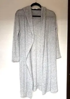 MOUSSY フード付きグレー ロングカーディガン