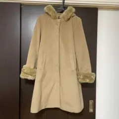 earth music&ecology ベージュファー付きコート M