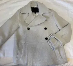 ZARA ライトグレー ウール混ピーコート S