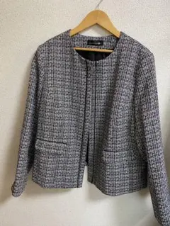 Lavannor ノーカラーツイードジャケット　大きいサイズ　美品
