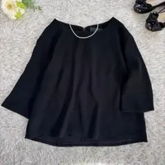 極美品✨アンタイトル フォーマルブラウス 洗える 大きいサイズ ブラック 44