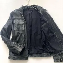 【s.i様専用】アメリカンラグシー 羊革 シングルライダース 黒 白ステッチのサムネイル