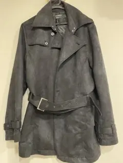 ベルト付きトレンチコート　ブラック