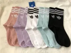 adidas アディダス ストライプ　ソックス 靴下 5足セット カラフル 新品