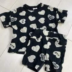 まとめ売り M.L.W ハート柄 Tシャツとショートパンツセット