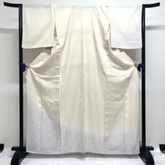 未着用　付け下げ　夏用　絽　短冊　鷺　鶴　金彩　パープル系　着物　052w d 粋古典 カーキ/ブラウン 鶴柄/牡丹柄 シック かっこいい 大人っ