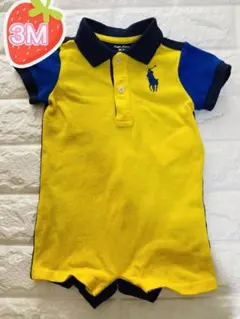 【お値下げ】ラルフローレン ロンパース イエロー ネイビー 半袖