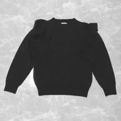 FRAY I.D フリルデザイン ニットプルオーバー ブラック Fサイズ