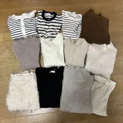 まとめ12セット ストライプ長袖ニットカーディガン