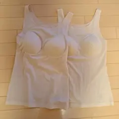 縫い目のないカップ付きタンクトップ2枚セット