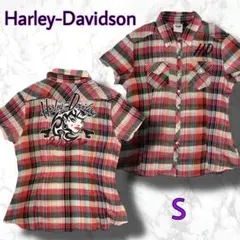 HarleyDavidson ハーレーダビッドソン◆チェックシャツ◆両面刺繍のサムネイル
