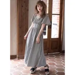 ナイスクラップ ロングガウンアソートワンピース　ブラウン系　黒系　チェック