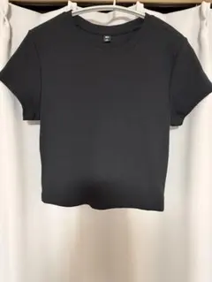 GU ブラック リブ半袖Tシャツ Mのサムネイル