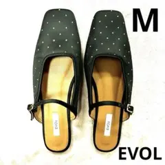 EVOL ソフトスクエアフラットミュールサンダル ドット柄【美品】23-23.5のサムネイル
