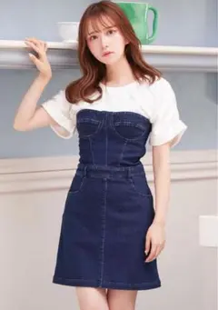 darich レイヤードデニムミニワンピース　ワンピースのみ